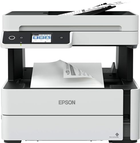 Epson Ecotank Mono Print/Scan/Copy/Fax Wi-Fi Tank Printer, 13.7X14.8X13.6 In, White, M3170