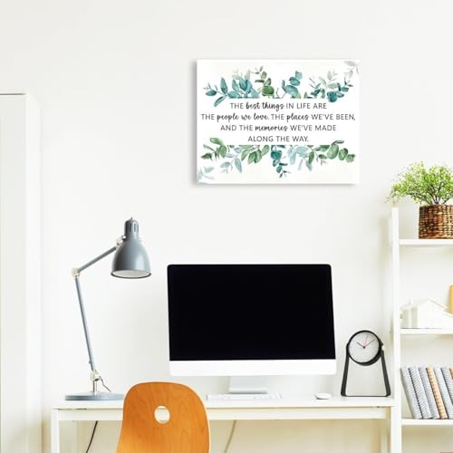 Positive Quote Wall Decor The Best Things In Life Are The People We Love Canvas Art for Office Workplace Gift Idea(Framed,08x12inch(20x30cm))