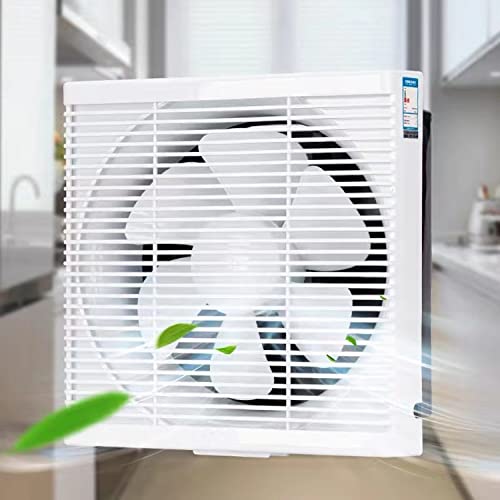 Nalle Exhaust Fan 10 Inch Window Reversible Exhaust Fan Through-Wall Installation Ventilation Fan Shutter Box Through The Wall Blower Ventilation Air Extractor For Bathroom Garage Greenhouse Panel Size 13.5X13.5" #TOP1