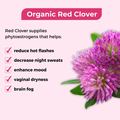 Voomvaya Menopause Support Tea - Red Clover Tea - Natural Hormone Balance For Women With Red Clover & Black Cohosh - Alleviates Hot Flashes, Night Sweats, Mood Swings - Peach Flavor - 30 Teabags #TOP1