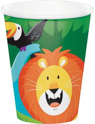 Club Pack Jungle Safari Birthday Printed 9oz Paper Cups, Box of 96