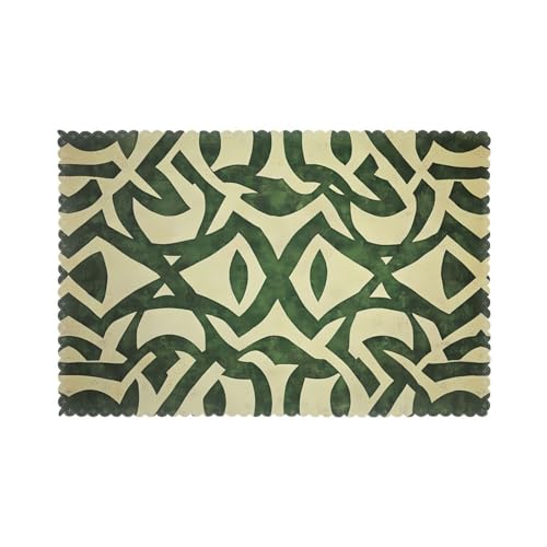 WZYWHJ Juego de 6 manteles individuales con estampado de nudo celta, 12 x 18 pulgadas, resistentes al calor, antideslizantes, resistentes a las manchas, fáciles de limpiar, para decoración de fiestas