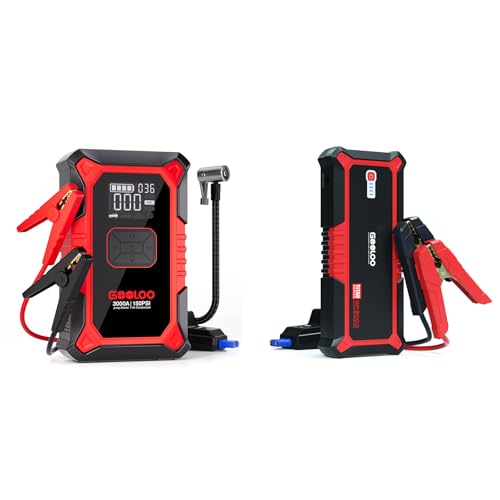 GOOLOO 3000A GP3000 Jump Starter & A3 3000A Jump Starter with Air Compressor,12V Supersafe Lithium Jump Box Car Battery  - Detailed View