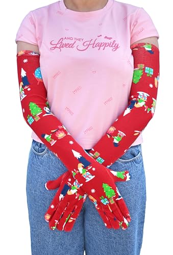 Image of Women's Driving Gloves, Printed Cotton Full Hand Summer Gloves for Protection from Sun Burn /Heat /Pollution (Pack of 1 Pair)