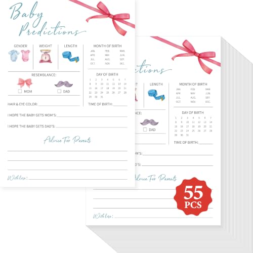 Image of Baby Predictions and Advice Cards, 55PCS Double-Sided Cards