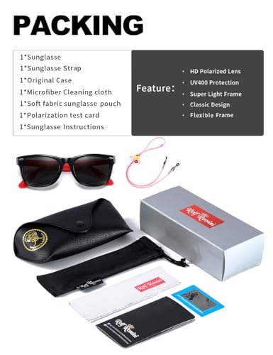 Image of Flexible Kids Sunglasses Polarized Unbreakable Toddler Sun Glasses for Baby Boys and Girls UV400 with Case, Age 2-8