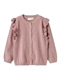 Name IT Mädchen Nmfabinne Ls Knit Card Noos Strickjacke, Deauville Mauve/Detail:Tone In Tone Lurex, 110 EU