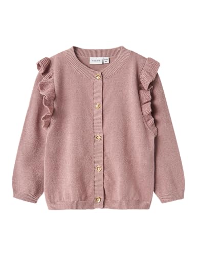 NAME IT Mädchen Nmfabinne Ls Knit Card Noos Strickjacke, Malvenfarben, 104 EU