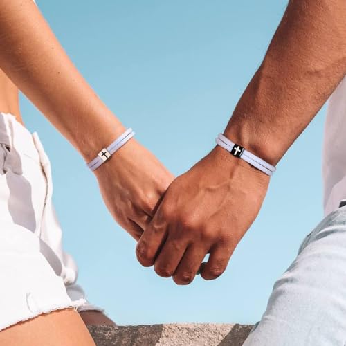 Pulsera trenzada cruz TempBeau para hombres y mujeres miniatura 2