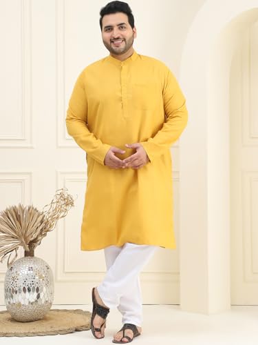 Image of SOJANYA Plus (Since 1958) Men's Jacquard Silk Self Design Only Long Kurta