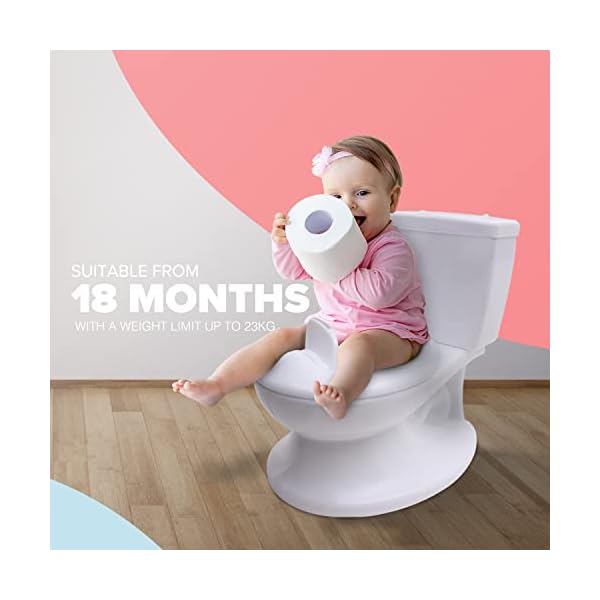 KIDOOLA Kindertoilette - Weißes, realistisches Mini Töpfchen für Babys & Kleinkinder mit Klappdeckel, abnehmbarem… – Bild 8