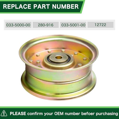 TENGMUJX 033-5001-00 Parts Lawn Mower Flat Idler Pulley 033-5000-00 Compatible with Bad Boy Most CZT Elite, Ou tlaw XP, MZ Mag num, Renegade Stand-On Revolt Steel