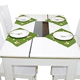 Premium-Qualität: Tischsets für Esstischwäsche. Hergestellt aus hochwertigen und umweltfreundlichen PVC- und Polyester-Materialien, hohe Festigkeit und ultra-langlebig, UV-geschützt, um Verblassen zu verhindern, sicher für den Esstisch.