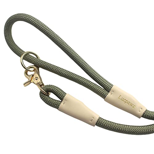 Lucpawz Lobster Snap Pet Leash 5Ft, Special Strong Nylon Rope Dog Leash, Solid Color Rope Dog Lead For All Breeds (Army Green,5Ft*10Mm) #TOP2
