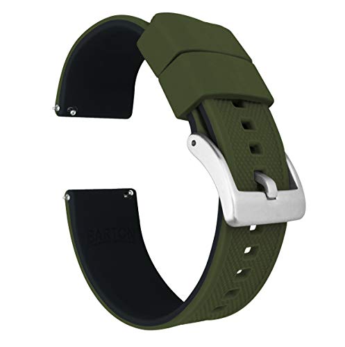 Image of BARTON Elite Silicone Watch Bands - Quick Release - Choose Strap Color & Buckle Color (Stainless Steel, Black PVD or Gunmetal Grey) - 18mm, 20mm, 22mm & 24mm Watch Straps