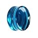 Treuheld® | 16mm Glas Ohr Plug/Flesh Tunnel | Blau | Double Flared | Ohne Gewinde | Damen und Herren | halb-durchsichtig/transparent