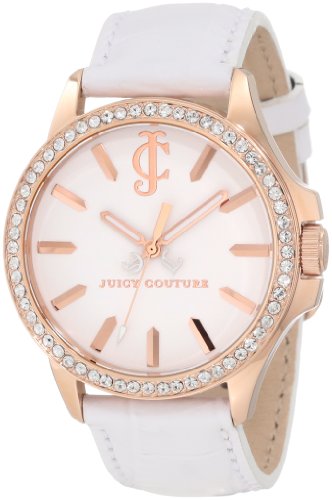 Juicy Couture 1900968 de la mujer Jetsetter correa de piel color blanco reloj Juicy Couture 1900968 de la mujer Jetsetter correa de piel color blanco reloj