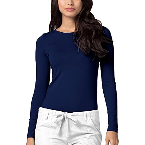 Adar Underscrubs for Women - Long Sleeve Underscrub Comfort Tee - 2900 - Navy - L Cover