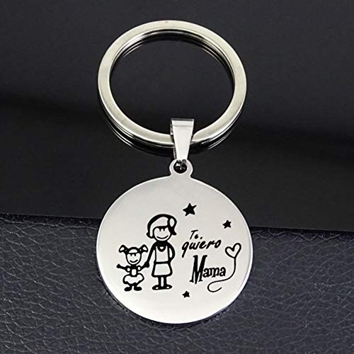 Preisvergleich Produktbild GMTEXTILES Mutter Schlüsselbund Edelstahl Disc Anhänger