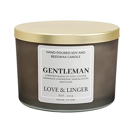 Candles for Men | Masculine Candles | Luxury Soy & Beeswax Candles for Home | 16 oz. Large Jar 3 Wick Candle | Black Tie Candle | Mens Candle | Cologne Candle