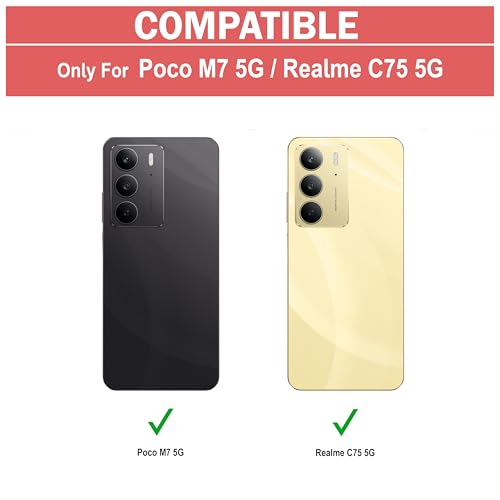 Image of Amazon Brand - Solimo Back Case Cover for Poco M7 5G | Compatible for Poco M7 5G Back Case Cover | Clear Case with Camera Protection | (TPU + PC | Matte Black)