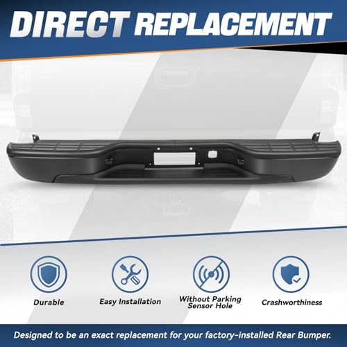 Image of Auto Dynasty Rear Step Bumper for 1999-2006 Silverado Sierra 1500 Black