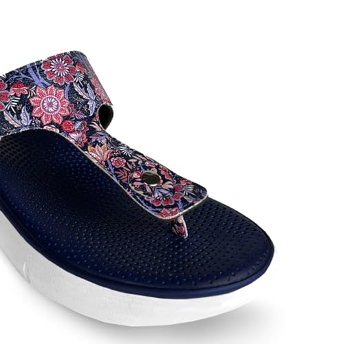 Image of KazarMax Amelia Lightweight | Cushioned | Bounce Back | Floral Printed Flat Thong Sandals For Women