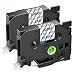 Label KINGDOM 2 Pack Compatible with Brother P-Touch TZe-131 TZ131 TZe131 TZ Tape 12mm 0.47 Inch Black on Clear Standard Laminated Label Tapes, 8M 26.2 Feet