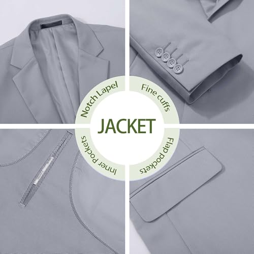 Suits for Men Slim Fit 3 Pieces Notch Collar Tuxedo Blazer Vest Pants Shirt Bow Tie Prom Party Wedding Business Dinner3