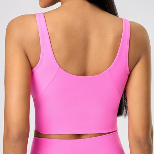 Image of Lemedy Women Sports Bra Longline Crop Tank Top Padded Workout Running Yoga