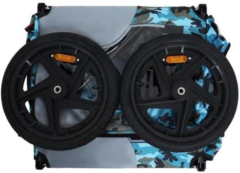 【LuckyNote】 Outdoor Heavy Duty Collapsible Pet Bike Trailer with 16-Inch All-Terrain Wheels & Universal Hitch – Foldable Dog/Cargo Carrier Cart for Bicycles, 42.5x31.5x27.5 Inches