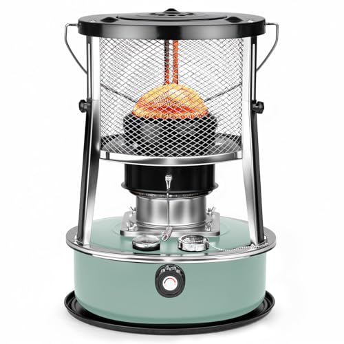 10,000 BTU Kerosene Heater, Kerosene Heaters for Indoor Use, Non Electric Portable 2 in 1 Stove & Heater for Camping, Garage, Home, and Emergency Use