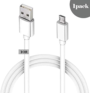 10FT Long Android Charger Cable Fast Charge,USB to Micro USB Cable White,Micro USB