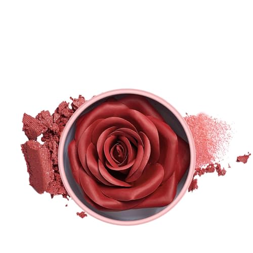 Rubor Para Mejillas - Rubor De Alta Pigmentación - 3D Pétalos de Rosa, Colorete en Polvo de Larga Duración, Textura Ligera y Acumulable para Mejillas de Mujeres en Fiestas, Reuniones y Eventos Sociale