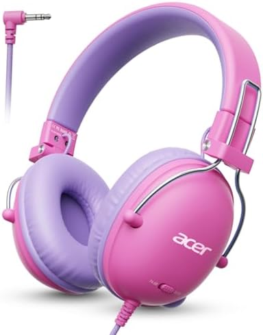 Acer Kids Headphones for School, 74/85dB Safe Volume,Kids Headpho...