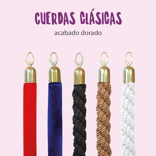 Cuerda de terciopelo rojo de 152 cm para postes separadores de bar y discoteca 3