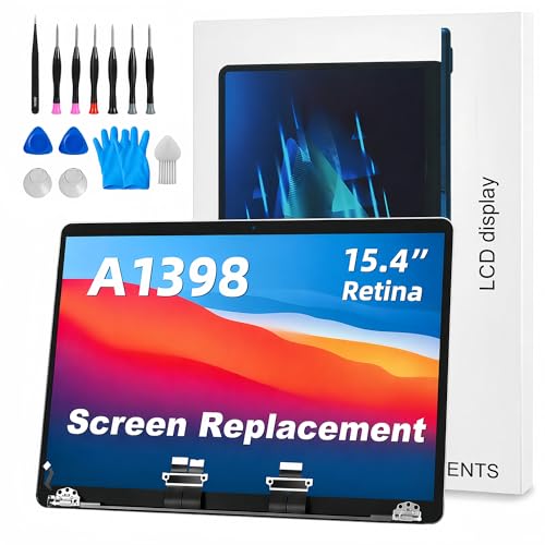 Image of A1398 Screen Replacement for 15.4 inches MacBook Pro Retina Mid 2012 Early 2013 Year 2880x1800 LCD Full Assembly for EMC 2512 2673 Silver
