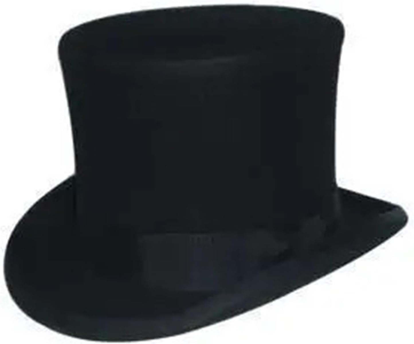 Men's Top Hat 1 Pc Man Woman Magic Hat Felt Fedora Caps Stage Performance Equestrian Style Gentleman Top for Stage Performances(Black,M(57cm))