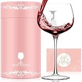 Personalized Gifts for Women Mom Friend, Initial A-Z Wine Glass Customized Gift For Woman, Unique Birthday Gifts for Women Her Mom Best Friend Sister Wife (L)