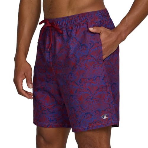 Champion Mens Swim Trunks with Mesh Liner, 7" Inseam Quick Drying Mens Bathing Suit, Board Shorts for Swimming and Beach