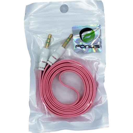 Cable auxiliar plano Jack 3.5mm color rosa 0.91 m miniatura 3