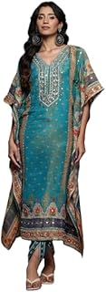 Women's Embroidered Pure Silk Kurta &amp; Trousers With Dupatta | Ethnic Kurta Sets for Women | Kaftan Kurta Sets &amp; Trousers W...