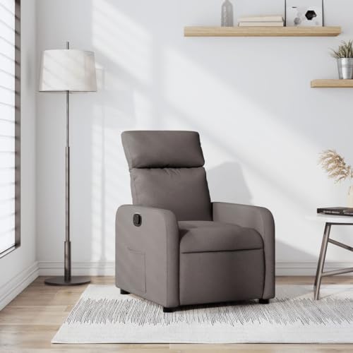 Qnhdfrt Manuell Verstellbarer Relaxsessel in Taupe Stoff Bequemer...