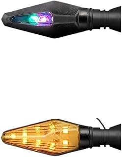Luces LED Intermitentes 2 Luces Intermitentes Universales PARA Motocicleta, De Doble Color, Ámbar Y Azul.