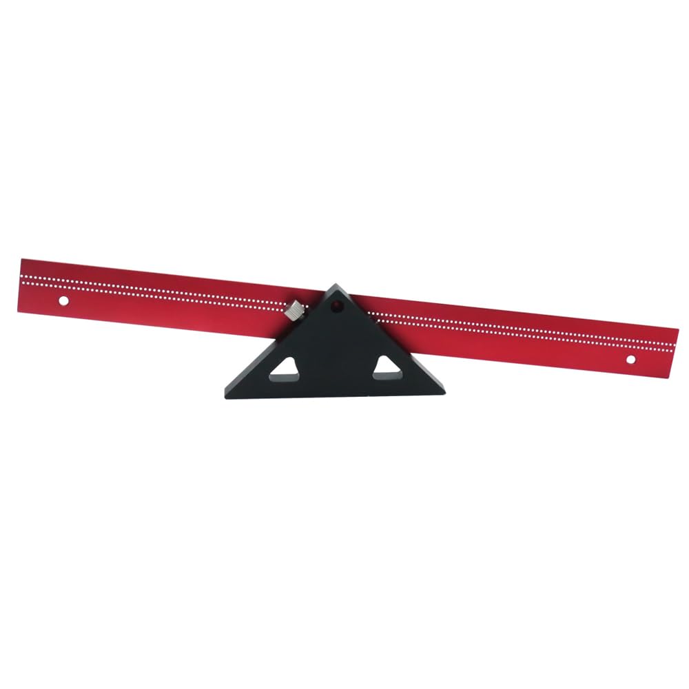 Strumento per Bussola in Alluminio a Gradi Tracciatore (400 mm) | Lega di Alluminio, Scale Imperiali Metriche, Fori da 1 Mm, Guida a T, Uso Carpenteria, Compatibile con Penna, Calibro