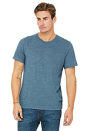 Bella + Canvas Unisex Poly-Cotton Short-Sleeve T-Shirt L Denim Slub