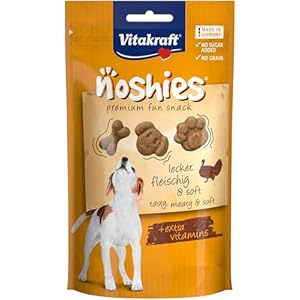 Vitakraft Noshies, Hundeleckerli, Hundesnack mit Truthahnfleisch, Hunde Trainingsleckerli, ohne Zusatz von Zucker (1x 90g)