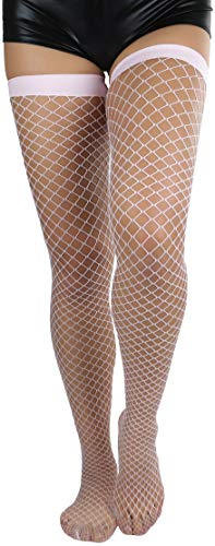Image of ToBeInStyle Women's Vibrant Large Net Fishnet Thigh High Elastic Nylon Novelty Stockings