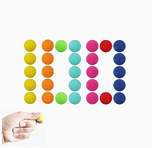 HeadShot Ammo for toy gun 5 Colors Mixed nerf rival ammo 100-Round Refill Pack for Nerf Rival Slingshot Hunting Ammo Foam Bullet Ball Ammo Ballsï¼ˆ100-round headshot ammo and 1 portable storage bagï¼‰