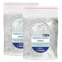 1/2" Chopped Glass Fiber Strands - 2 Pound 100% E-Glass Fiber - High Quality Fiberglass Fiber for Filler Reinforcement - Compatible with Epoxy, Vinyl Ester, and Polyester Resin System